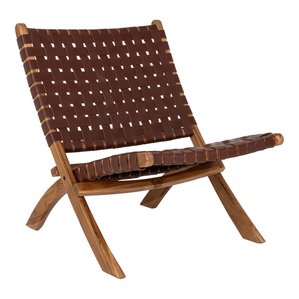 Perugia folding chair leather brown