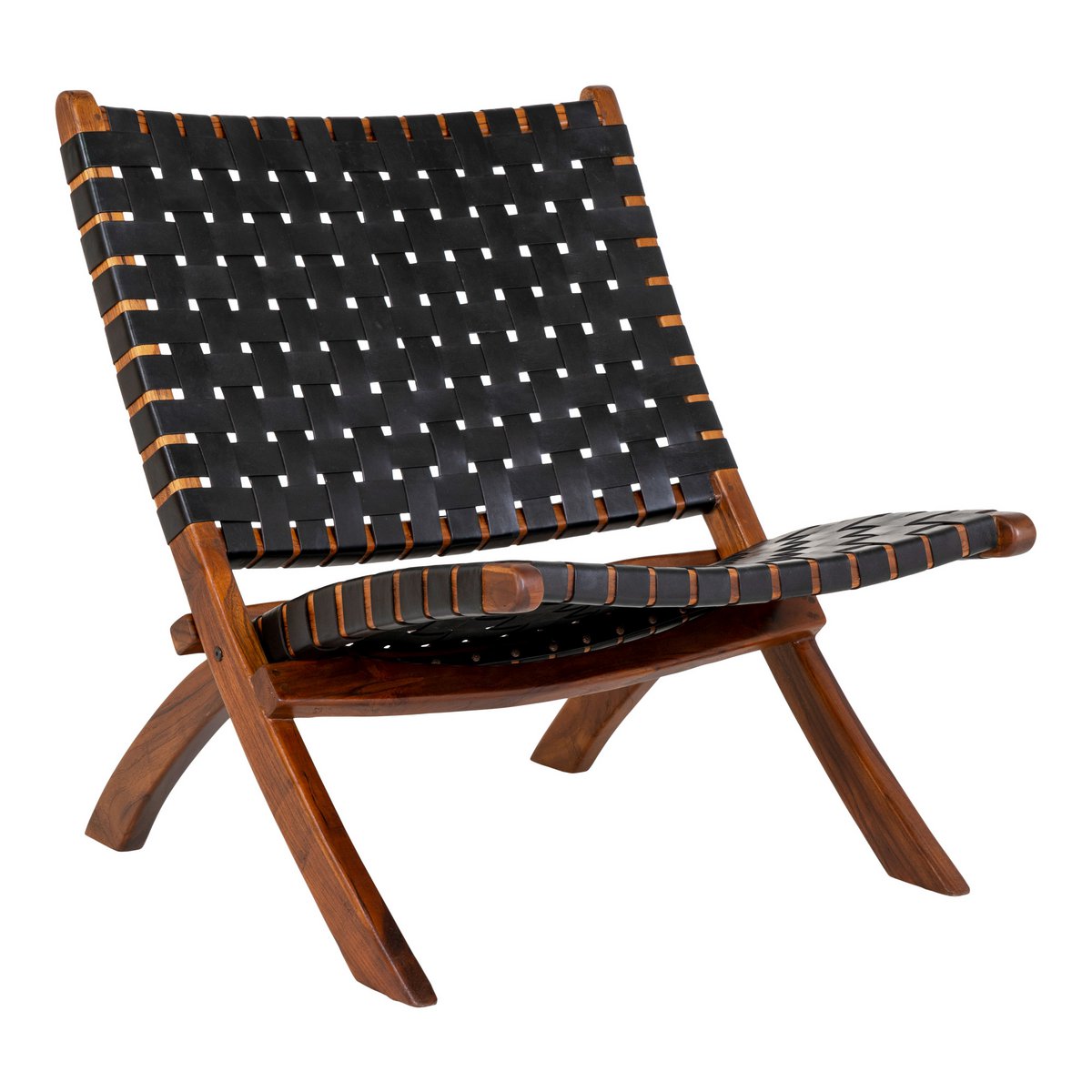 Perugia folding chair leather black