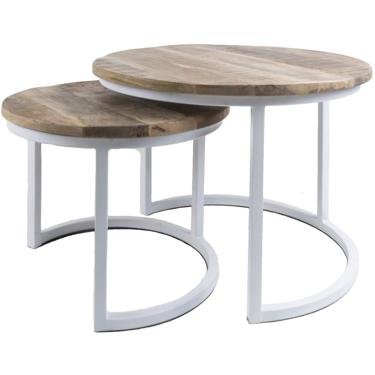 Industrial coffee table Bart white set of 2